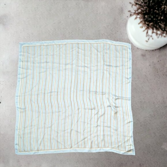 Cleobella Blue Striped Sky Lightweight Vegan Silky Scarf One Size - Picture 3 of 7